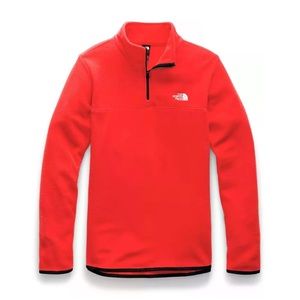 North Face Women's 1/4 Zip Pullover - Fiery Red/Fiery Red